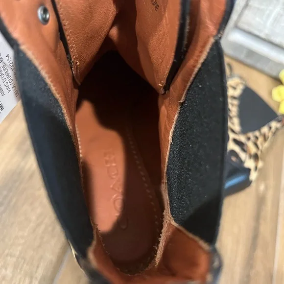 COACH Lace Up Leopard Print Bootie Size 5B New - Picture 11 of 14